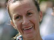 5 June 2006; A smiling Pauline Curley speaks to the media after winning the 2006 - 211641