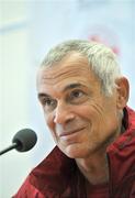 5 September 2008; Georgia head coach Hector Raul Cuper, speaking during a press conference - 319606