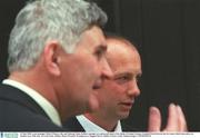 15 July 2003; Laois manager Mick O&#39;Dwyer, left, and Padraig Nolan - 118379
