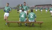 20 July 2003; Limerick's John Gavin points to his teammates to turn around for the team photograph. Bank of Ireland Senior Football Championship qualifier, Limerick v Armagh, Dr Hyde Park, Roscommon. Picture credit; Damien Eagers / SPORTSFILE *EDI*