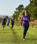 4 November 2017; Runners finish the Poolbeg parkrun where Vhi hosted a special event to celebrate their partnership with parkrun Ireland. Vhi ambassador and Olympian David Gillick was on hand to lead the warm up for parkrun participants before completing the 5km course alongside newcomers and seasoned parkrunners alike. Vhi provided walkers, joggers, runners and volunteers at Poolbeg parkrun with a variety of refreshments in the Vhi Relaxation Area at the finish line. A qualified physiotherapist was also available to guide participants through a post event stretching routine to ease those aching muscles. To register for a parkrun near you visit www.parkrun.ie. Photo by Cody Glenn/Sportsfile