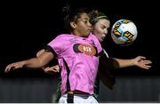 4 November 2017; Rianna Jarrett of Wexford Youths in action against Chloe Moloney of Peamount United during the Continental Tyres Women's National League match between Wexford Youths and Peamount United at Ferrycarrig Park in Wexford. Photo by Matt Browne/Sportsfile