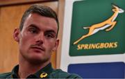 9 November 2017; Jesse Kriel during a South Africa Press Conference at Radisson Blu Hotel in Stillorgan, Dublin. Photo by Brendan Moran/Sportsfile