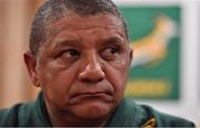 9 November 2017; Head coach Allister Coetzee during a South Africa Press Conference at Radisson Blu Hotel in Stillorgan, Dublin. Photo by Brendan Moran/Sportsfile