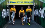 10 November 2017; Assistant coach Johann van Graan, centre, with Lood de Jager, left, and Franco Mostert during the South Africa rugby captain's run at Aviva Stadium in Dublin. Photo by Brendan Moran/Sportsfile