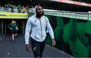 10 November 2017; Tendai Mtawarira during South Africa rugby captain's run at Aviva Stadium in Dublin. Photo by Brendan Moran/Sportsfile