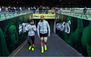 10 November 2017; Rudy Paige, left, and Uzair Cassiem during South Africa rugby captain's run at Aviva Stadium in Dublin. Photo by Brendan Moran/Sportsfile