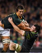 11 November 2017; Eben Etzebeth of South Africa is tackled by Peter O'Mahony of Ireland during the Guinness Series International match between Ireland and South Africa at the Aviva Stadium in Dublin. Photo by Eóin Noonan/Sportsfile