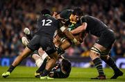 11 November 2017; Eben Etzebeth of South Africa is tackled by Bundee Aki, left and Iain Henderson of Ireland during the Guinness Series International match between Ireland and South Africa at the Aviva Stadium in Dublin. Photo by Eóin Noonan/Sportsfile