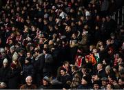 11 November 2017; A Republic of Ireland supporter sings amongst Denmark supporters during the FIFA 2018 World Cup Qualifier Play-off 1st Leg match between Denmark and Republic of Ireland at Parken Stadium in Copenhagen, Denmark. Photo by Stephen McCarthy/Sportsfile