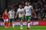 11 November 2017; Shane Duffy of Republic of Ireland during the FIFA 2018 World Cup Qualifier Play-off 1st Leg match between Denmark and Republic of Ireland at Parken Stadium in Copenhagen, Denmark. Photo by Ramsey Cardy/Sportsfile