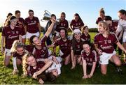 12 November 2017; The Galway team celebrate with the Aisling McGing Memorial Cup, following the All Ireland U21 Ladies Football Final match between Mayo and Galway at St. Croans GAA Club in Keelty, Roscommon. Photo by Sam Barnes/Sportsfile