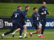 13 November 2017; Republic of Ireland players, from left, Aiden O'Brien, Eunan O'Kane, Shane Long and John O'Shea during squad training at the FAI National Training Centre in Abbotstown, Dublin. Photo by Stephen McCarthy/Sportsfile