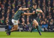 11 November 2017; Jacob Stockdale of Ireland is tackled by Damian de Allende of South Africa during the Guinness Series International match between Ireland and South Africa at the Aviva Stadium in Dublin. Photo by Brendan Moran/Sportsfile
