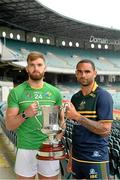 11 November 2017; Ireland team captain Aidan O'Shea, the Australian captain Shaun Burgoyne and the Cormac McAnallen Cup during the Australia v Ireland - Virgin Australia International Rules Series 2nd Test pre match photocall at the Domain Stadium, Subiaco Oval, Perth, Australia. Photo by Ray McManus/Sportsfile