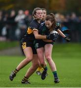 18 November 2017; Sarah Quinn of Foxrock Cabinteely in action against Niamh O'Sullivan of Mourneabbey during the All-Ireland Ladies Football Senior Club Championship semi-final match between Foxrock Cabinteely and Mourneabbey at Bray Emmets in Wicklow.  Photo by Matt Browne/Sportsfile