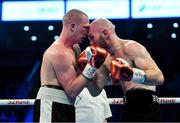 18 November 2017; Steven Ward, right, in action against Przemyslaw Binienda during their light heavyweight bout at the SSE Arena in Belfast. Photo by Ramsey Cardy/Sportsfile