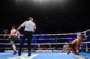 18 November 2017; Paddy Barnes knocks down Eliecer Quezada during their WBO Intercontinental Title bout at the SSE Arena in Belfast. Photo by Ramsey Cardy/Sportsfile