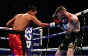 18 November 2017; Paddy Barnes, right, in action against Eliecer Quezada during their WBO Intercontinental Title bout at the SSE Arena in Belfast. Photo by Ramsey Cardy/Sportsfile