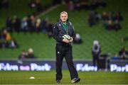 25 November 2017; Ireland head coach Joe Schmidt prior to the start of the Guinness Series International match between Ireland and Argentina at the Aviva Stadium in Dublin. Photo by Ramsey Cardy/Sportsfile