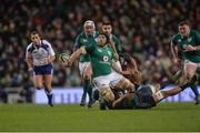 25 November 2017; Sean O’Brien of Ireland is tackled by Pablo Matera of Argentina during the Guinness Series International match between Ireland and Argentina at the Aviva Stadium in Dublin.