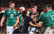 25 November 2017; Nicolas Sanchez of Argentina tussles with Ireland players, including Tadhg Furlong and Sean O’Brien during the Guinness Series International match between Ireland and Argentina at the Aviva Stadium in Dublin. Photo by Ramsey Cardy/Sportsfile