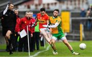 26 November 2017; James Durkan of Castlebar Mitchels is tackled by Micheál Lundy of Corofin during the AIB Connacht GAA Football Senior Club Championship Final match between Corofin and Castlebar Mitchels at Tuam Stadium in Tuam, Galway. Photo by Ramsey Cardy/Sportsfile