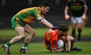 26 November 2017; Donie Newcombe of Castlebar Mitchels is tackled by Ian Burke of Corofin during the AIB Connacht GAA Football Senior Club Championship Final match between Corofin and Castlebar Mitchels at Tuam Stadium in Tuam, Galway. Photo by Ramsey Cardy/Sportsfile