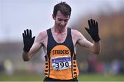 26 November 2017; Paul Pollock of the Annadale Striders celebrates as he crosses the line to win the Senior Men's and U23 10,000m during the Irish Life Health Juvenile Even Age Cross Country Championships 2017 at the National Sports Campus in Abbotstown, Dublin. Photo by David Fitzgerald/Sportsfile