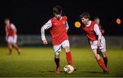 25 November 2017; Kian Corbally, left and Cian Leavy of St Patrick's Athletic during the SSE Airtricity National Under 15 League Final match between Athlone Town and St Patrick's Athletic at Lisseywollen in Athlone, Co Westmeath. Photo by Stephen McCarthy/Sportsfile