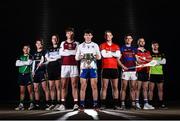 7 December 2017; Fitzgibbon Cup teams representatives, from left, David Reidy of LIT, Patrick Curran of DCU Dochas Eirann, Nicky Cleere of Garda College, Cian Salmon of NUIG, Michael Breen of UCC, Lorcan Lyons of UL, Mark Fanning of WIT, and Colin Dunford of Institute of Technology Carlow, in attendance at the Electric Ireland Higher Education GAA Senior Championships Launch and Draw at Croke Park in Dublin. Photo by Seb Daly/Sportsfile
