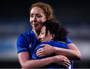 9 December 2017; Aoife McDermott, left, and Lindsay Peat of Leinster celebrate their side's victory following the Women's Interprovincial Series match between Leinster and Connacht at Donnybrook Stadium in Dublin. Photo by David Fitzgerald/Sportsfile
