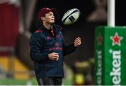 9 December 2017; Tyler Bleyendaal of Munster prior to the European Rugby Champions Cup Pool 4 Round 3 match between Munster and Leicester Tigers at Thomond Park in Limerick. Photo by Diarmuid Greene/Sportsfile