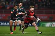 9 December 2017; Chris Cloete of Munster in action against Telusa Veainu of Leicester Tigers during the European Rugby Champions Cup Pool 4 Round 3 match between Munster and Leicester Tigers at Thomond Park in Limerick. Photo by Diarmuid Greene/Sportsfile