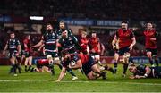 9 December 2017; Rhys Marshall of Munster goes over to score his side's first try during the European Rugby Champions Cup Pool 4 Round 3 match between Munster and Leicester Tigers at Thomond Park in Limerick. Photo by Stephen McCarthy/Sportsfile