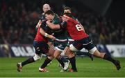 9 December 2017; Ben Youngs of Leicester Tigers is tackled by Dave Kilcoyne, left, and CJ Stander of Munster during the European Rugby Champions Cup Pool 4 Round 3 match between Munster and Leicester Tigers at Thomond Park in Limerick. Photo by Diarmuid Greene/Sportsfile