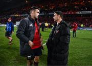 9 December 2017; Conor Murray of Munster and Ben Youngs of Leicester Tigers in conversation after the European Rugby Champions Cup Pool 4 Round 3 match between Munster and Leicester Tigers at Thomond Park in Limerick. Photo by Diarmuid Greene/Sportsfile