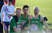 10 December 2017; Sean Tobin, Hugh Armstrong and Kevin Maunsell of Ireland after competing in the Senior Men's event during the European Cross Country Championships 2017 at Samorin in Slovakia. Photo by Sam Barnes/Sportsfile