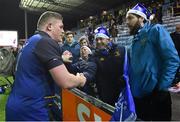 10 December 2017; Tadhg Furlong of Leinster celebrates with supporters after the European Rugby Champions Cup Pool 3 Round 3 match between Exeter Chiefs and Leinster at Sandy Park in Exeter, England.  Photo by Brendan Moran/Sportsfile