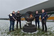 12 December 2017; Wexford manager Davy Fitzgerald, left, with, from left, Kilkenny selector Derek Lyng, Offaly Manager Kevin Martin and Dublin selector and coach Anthony Cunningham at the launch of the Bord na Móna Leinster GAA series at Bord na Móna O'Connor Park, Tullamore, Co Offaly. The Bord na Móna Leinster Series comprises of the Bord na Móna O’Byrne Cup, Bord na Móna Walsh Cup and the Bord na Móna Kehoe Cup. Photo by Matt Browne/Sportsfile