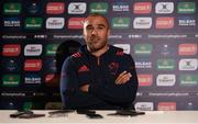 12 December 2017; Simon Zebo during a Munster Rugby press conference at the University of Limerick in Limerick. Photo by Diarmuid Greene/Sportsfile