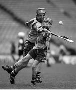 13 April 2017; (EDITOR'S NOTE: Image has been converted to black & white) Jody Canning, nephew of Galway senior hurler Joe Canning, representing Portumna GAA Club, Co. Galway, during the Go Games Provincial Days in partnership with Littlewoods Ireland Day 4 at Croke Park in Dublin. Photo by Seb Daly/Sportsfile