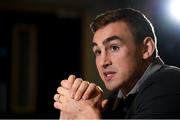 21 December 2017; Tommy O'Donnell speaks to reporters during a Munster Rugby press conference at the University of Limerick in Limerick. Photo by Diarmuid Greene/Sportsfile