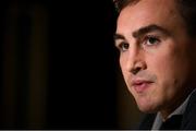 21 December 2017; Tommy O'Donnell speaks to reporters during a Munster Rugby press conference at the University of Limerick in Limerick. Photo by Diarmuid Greene/Sportsfile