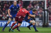 26 December 2017; Jordi Murphy of Leinster is tackled by Jean Kleyn of Munster during the Guinness PRO14 Round 11 match between Munster and Leinster at Thomond Park in Limerick. Photo by Brendan Moran/Sportsfile