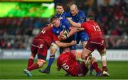 26 December 2017; Tadhg Furlong of Leinster is tackled by Jean Kleyn, left, and Niall Scannell, centre, and Sammy Arnold of Munster during the Guinness PRO14 Round 11 match between Munster and Leinster at Thomond Park in Limerick. Photo by Ramsey Cardy/Sportsfile