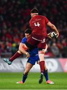 26 December 2017; Jean Kleyn of Munster is tackled by Noel Reid of Leinster during the Guinness PRO14 Round 11 match between Munster and Leinster at Thomond Park in Limerick. Photo by Ramsey Cardy/Sportsfile