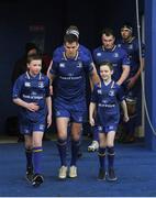 1 January 2018; Matchday mascots Tom Roberts, age 8, from Clontarf, Dublin and Cormac Kenny, from Templeogue, Dublin with Leinster captain Jonathan Sexton ahead of the Guinness PRO14 Round 12 match between Leinster and Connacht at the RDS Arena in Dublin. Photo by Brendan Moran/Sportsfile