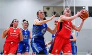 6 January 2018; Madelyn Ganser of Singleton SuperValu Brunell in action against Casey Grace of Ambassador UCC Glanmire during the Hula Hoops Women’s National Cup semi-final match between Ambassador UCC Glanmire and Singleton SuperValu Brunell at UCC Arena in Cork. Photo by Brendan Moran/Sportsfile