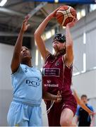 6 January 2018; Aine McDonagh of NUIG Mystics in action against Tiffany Corselli of DCU Mercy during the Hula Hoops Women’s National Cup semi-final match between NUIG Mystics and DCU Mercy at UCC Arena in Cork. Photo by Brendan Moran/Sportsfile